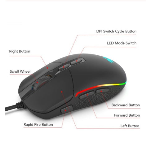 Mouse da gioco con led